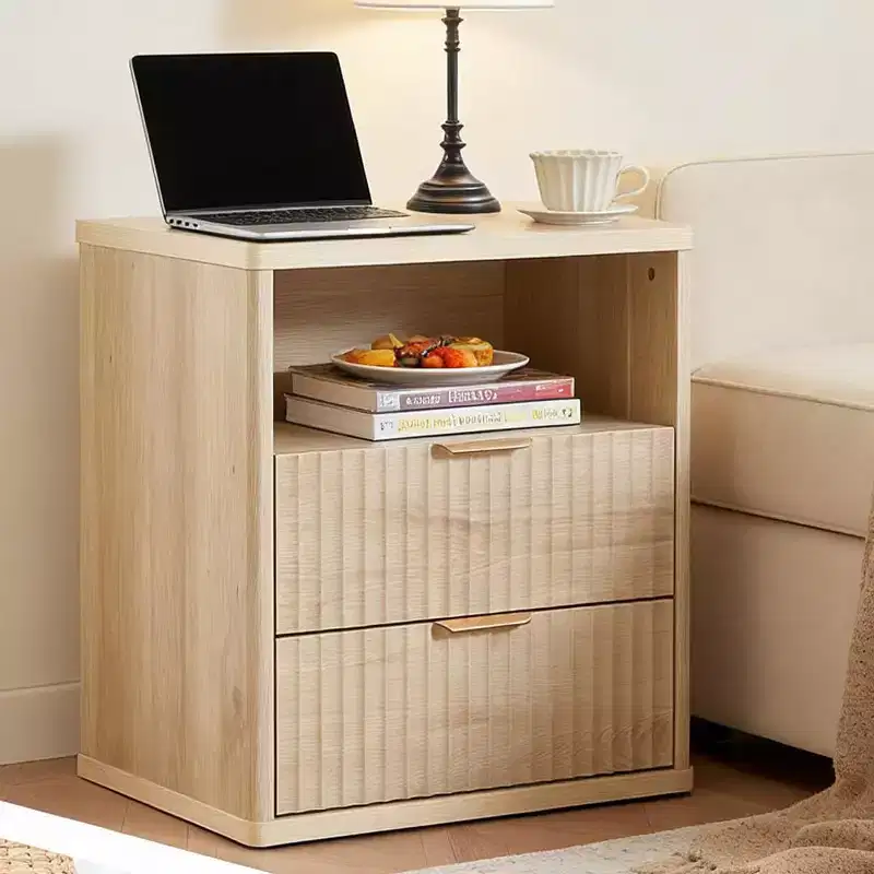 Nightstand with Charging Station, 3-in-1 Bedside Table with USB Ports and Outlet, Small End Table with Drawers and Open Shelf