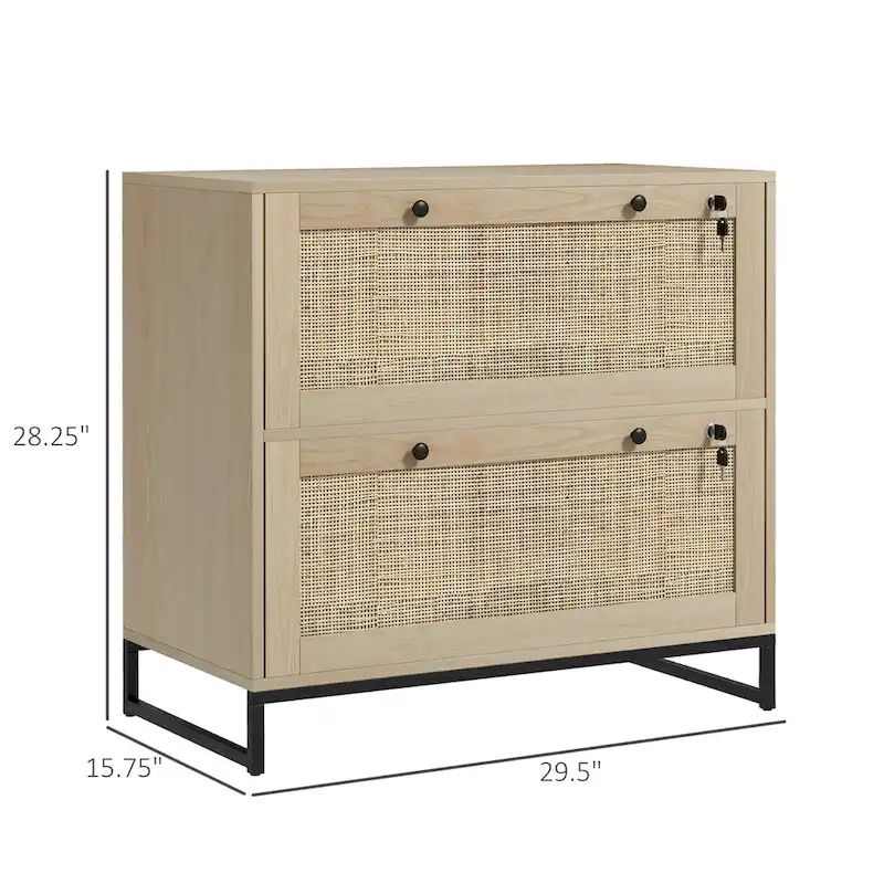 2 Drawer File Cabinet with Lock, Vertical Filing Cabinet with Keys
