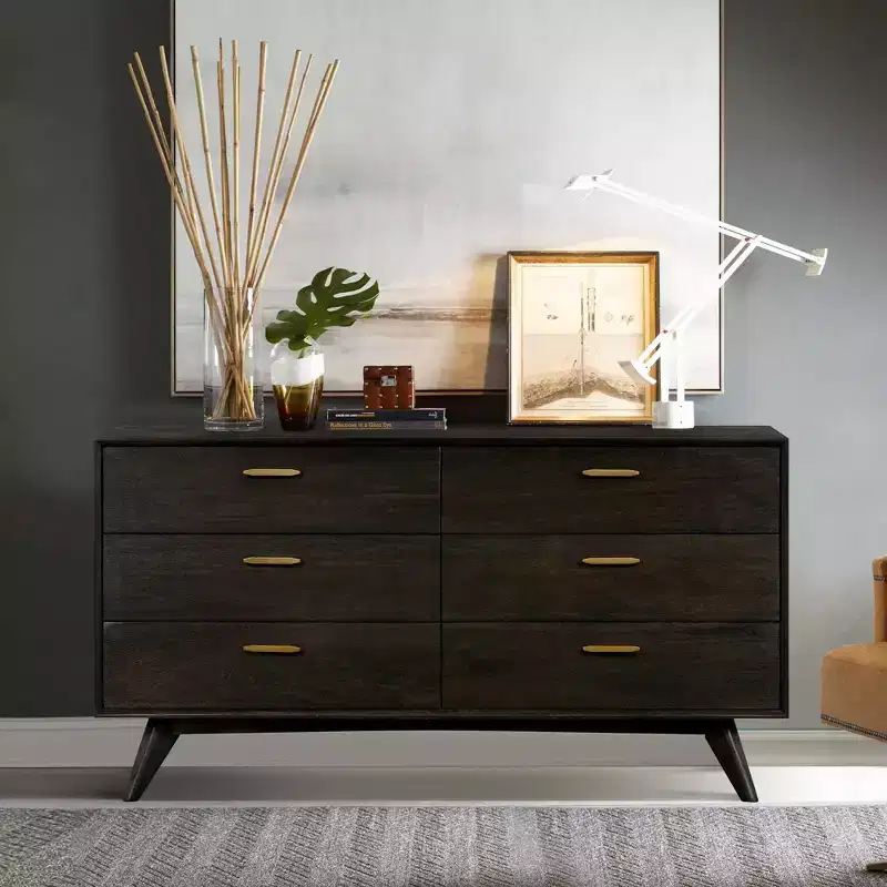 6 Drawer Mid-Century Modern Dresser