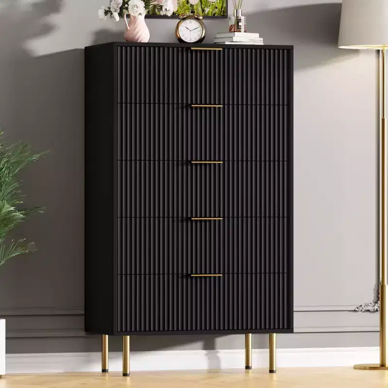 5 Drawer Wide Dresser Chest - Bedroom, Closet, Hallway