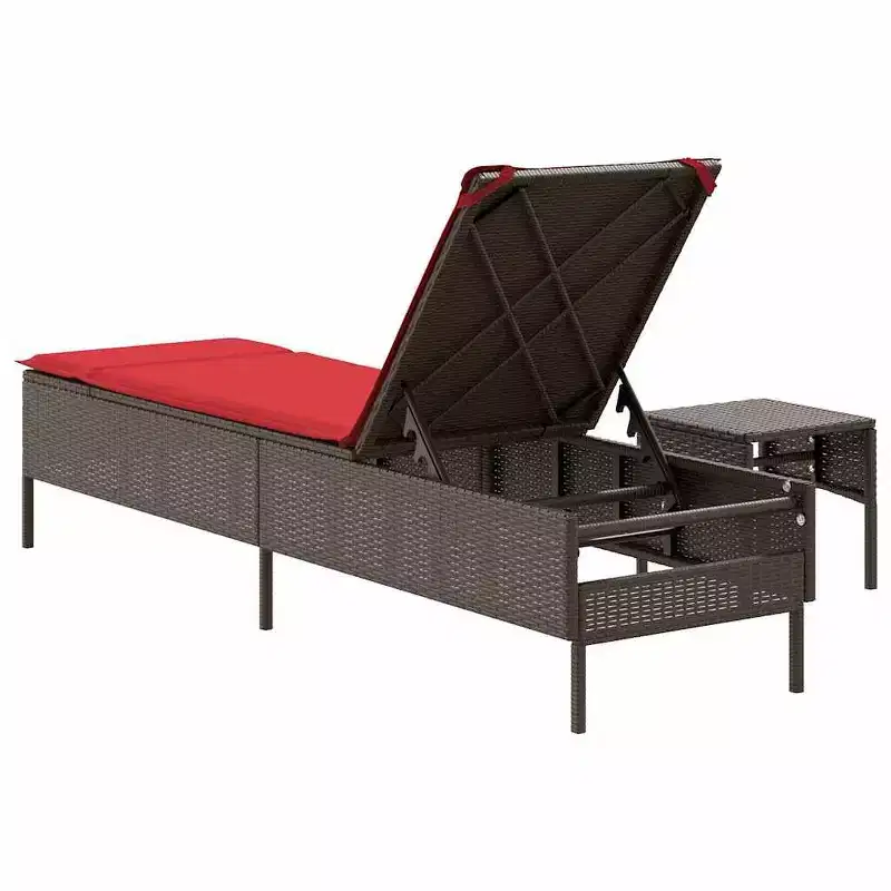 vidaXL Patio Sun Lounger PE rattan Single Multi-Position Backrest