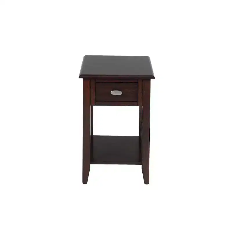 Jofran,Merlot Warm Contemporary Side Table- Brown Color