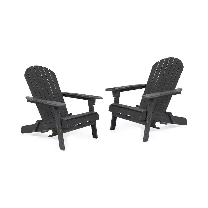 Christopher Knight Home Kandyce Outdoor Acacia Wood Folding Adirondack Chair with Cup Holder (Set of 2)