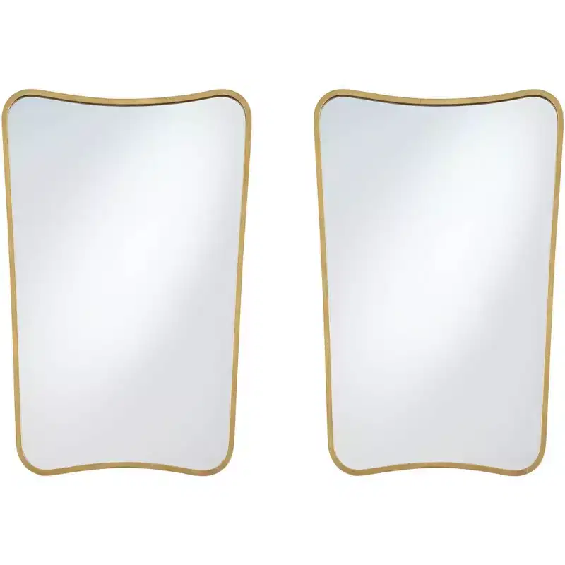Uttermost Segundo Brass Metal 22 x 34 Wall Mirrors Set of 2
