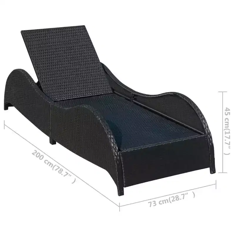 vidaXL Sun Loungers PE Rattan Large Adjustable Armrests