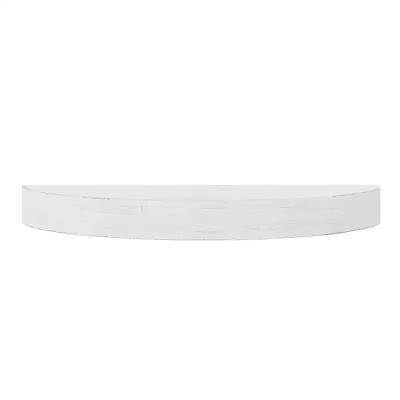 Small Round Wood Floating Decorative Wall Shelf White - Circular MDF Wall-Mount, No Assembly Required