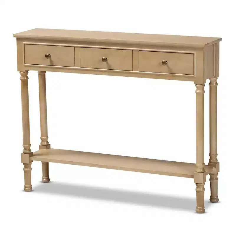 3 Drawer Wood Entryway Console Table