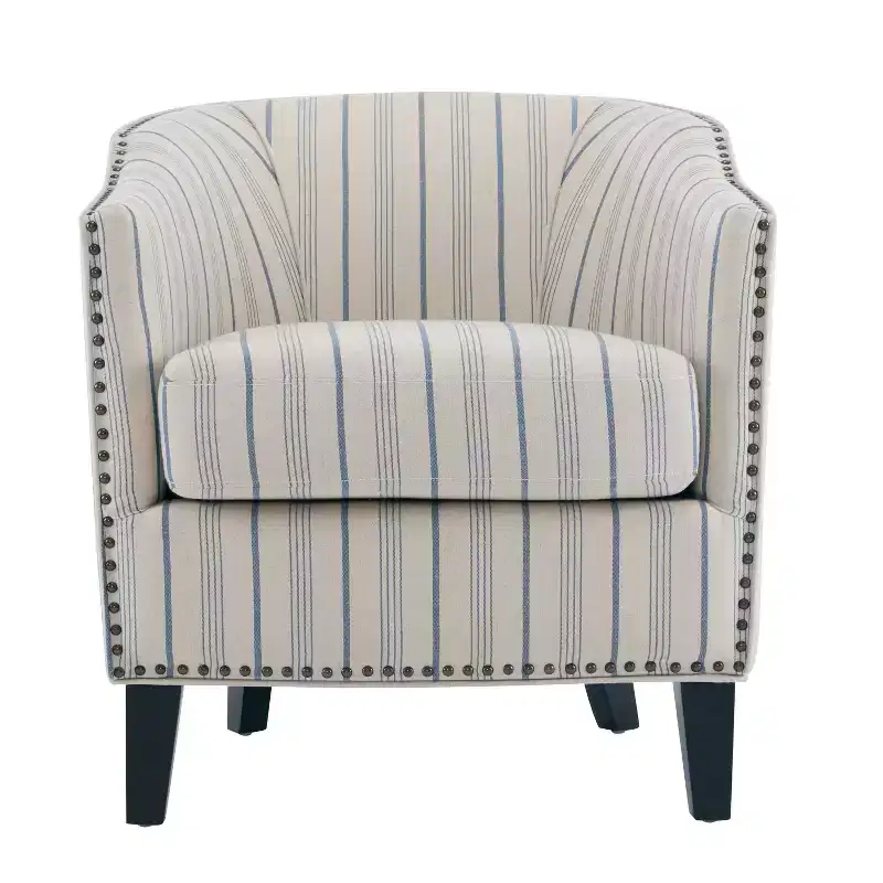 Contemporary Upholstered Club Chair with Nailhead Trim