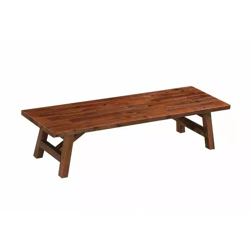 Rasmus Acacia Wood Accent Plant Table Wire Brushed Finish Chestnut - Boraam: Mid-Century Modern, Indoor Use Only