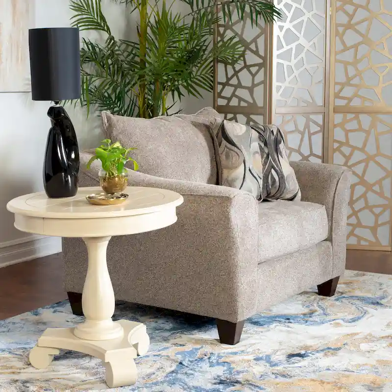 Contemporary Fabric Pillowback Accent Chair