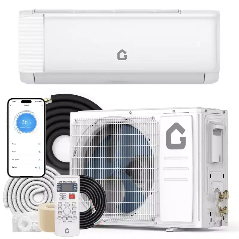 18000 BTU Wifi Mini Split AC, 21 SEER2 208-230V Inverter Ductless Wall AC w/WiFi & Alexa Compatible, Cools Rooms up to 1250 Sq.Ft, Energy Efficient