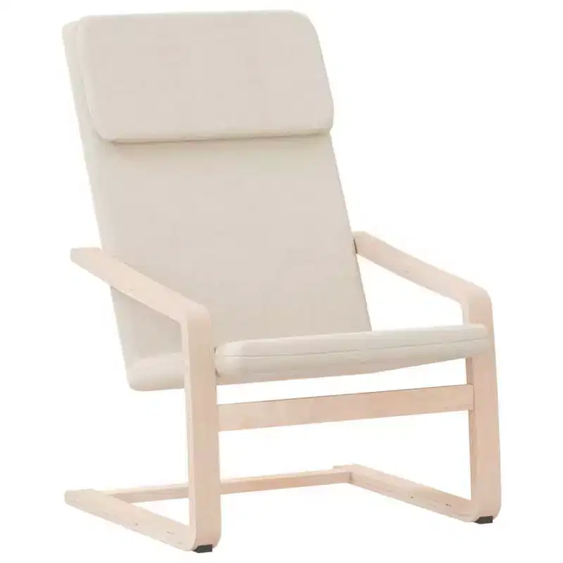 Cream Fabric Accent Armchair - Relaxing Seating for Office and Living Room
