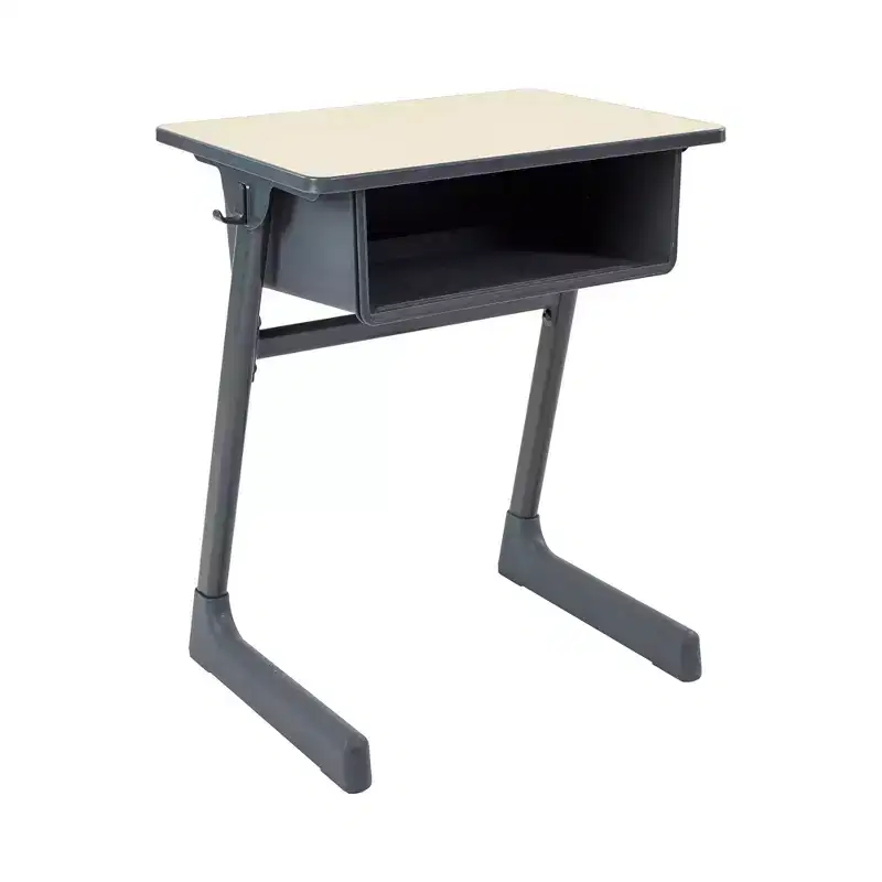 Cave Open Front Desk with Plastic Book Box, Maple/Black