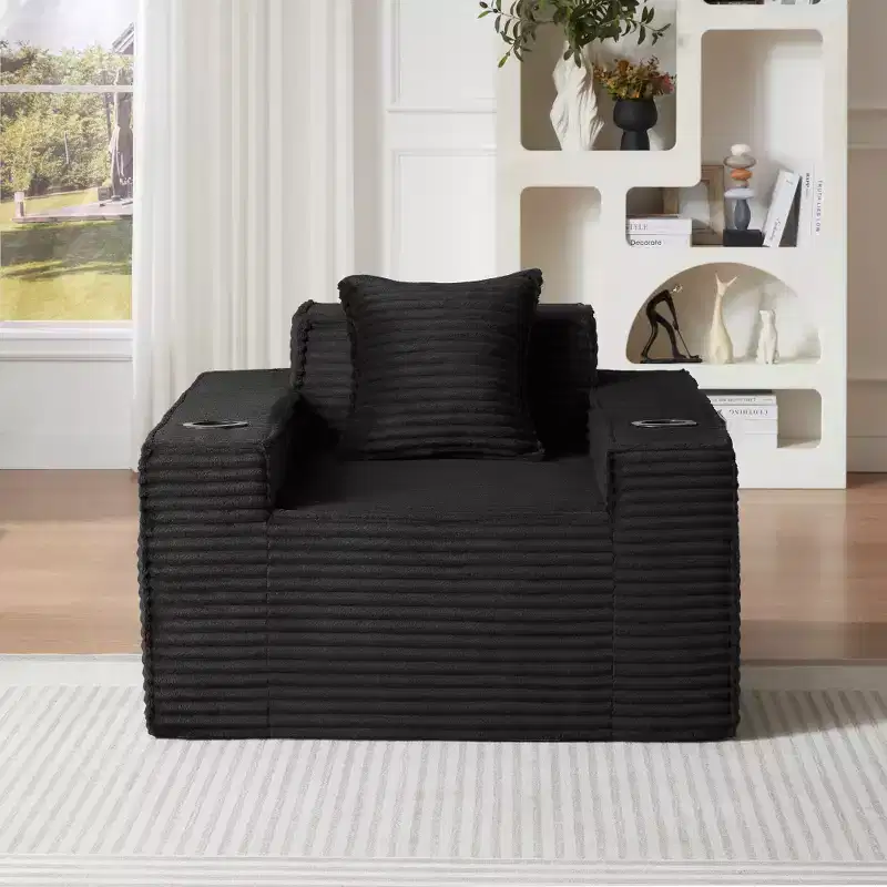 Modern Corduroy Cloud Sofa, No Assembly Needed Couch for Compact Spaces & Apartments
