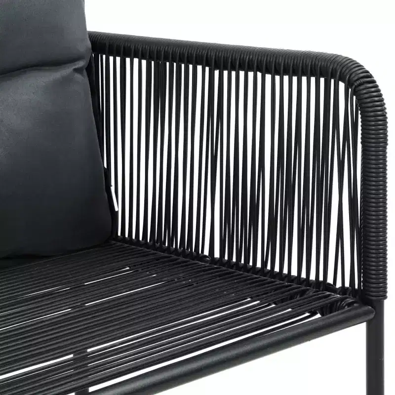 vidaXL Dining Set Black PVC rattan Medium Durable Dining Set Square
