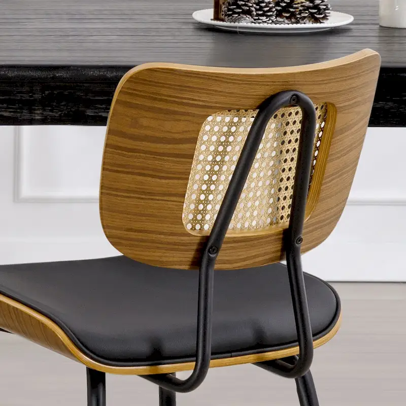 Faux Leather Upholstered Dining Chairs Set of 2/4 - 33.5 H x 17.5 W x 23 D