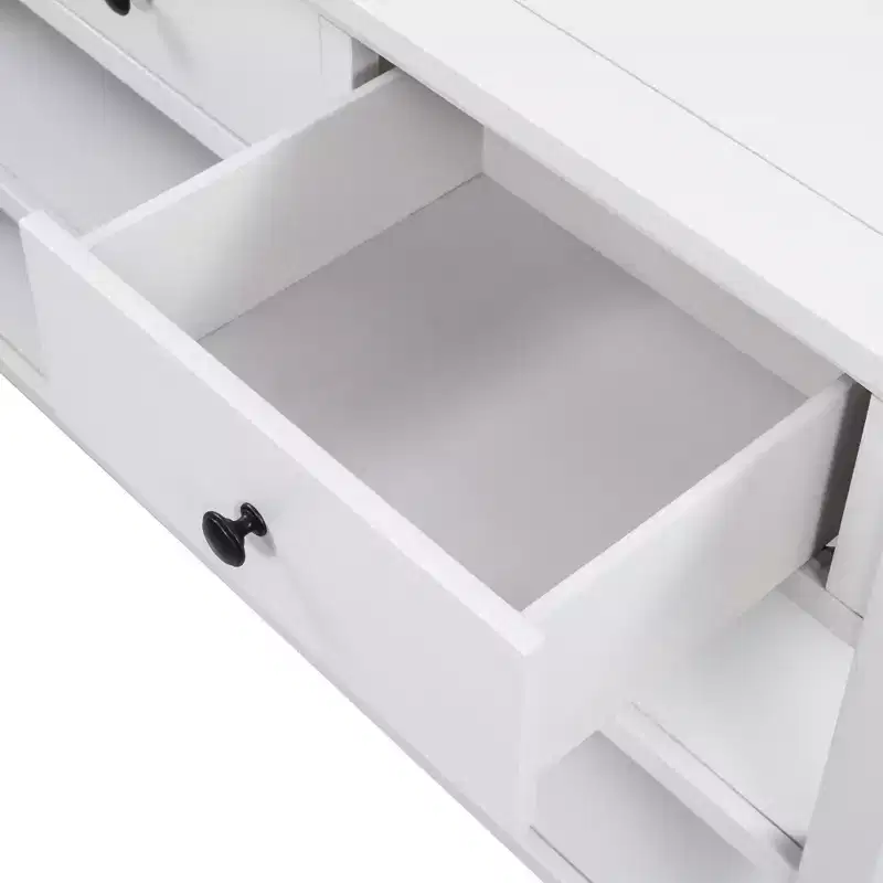 Whisen Modern Design Console Table with 3 Drawers and 2 Open Shelves