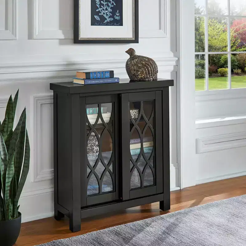 Arleta 2-Door Cabinet With Glass Door - iNSPIRE Q