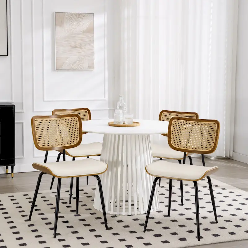 Faux Leather Upholstered Dining Chairs Set of 2/4 - 33.5 H x 17.5 W x 23 D