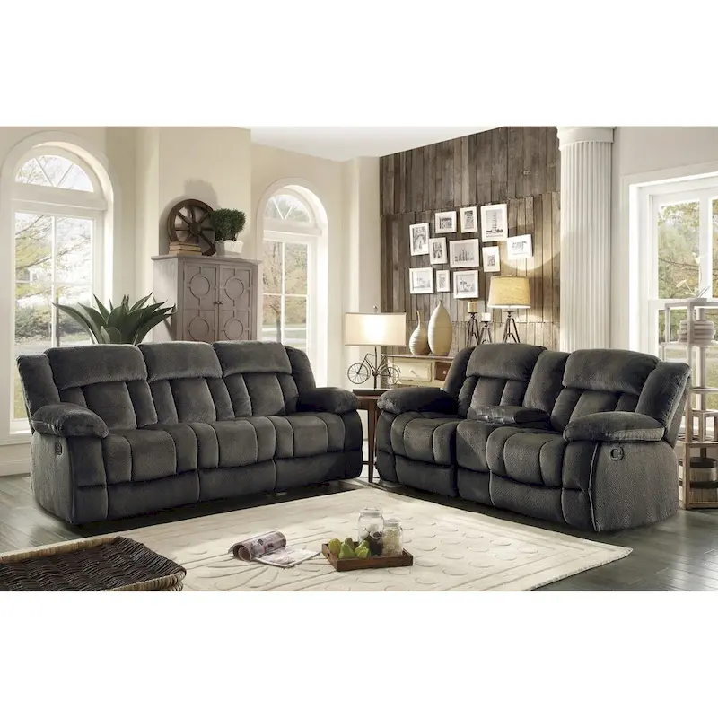 Elena Chocolate Fabric Living Room Set