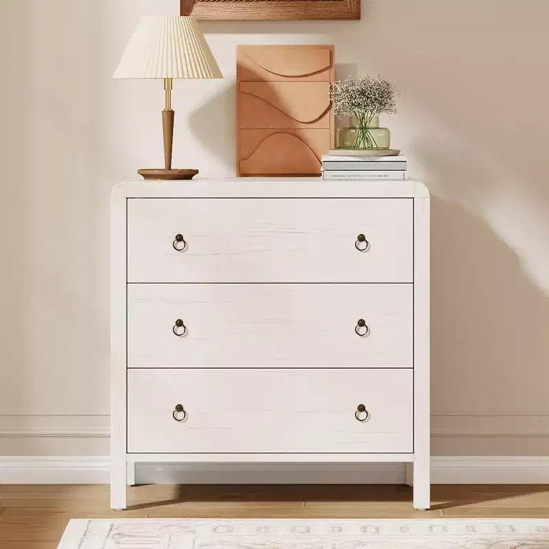 Dresser for Bedroom, Chest of Dressers, 30 Tall Dresser for Closet with 3 Drawers, Nightstand Large Clothes Storage Cabinet for Bedroom, Nursery
