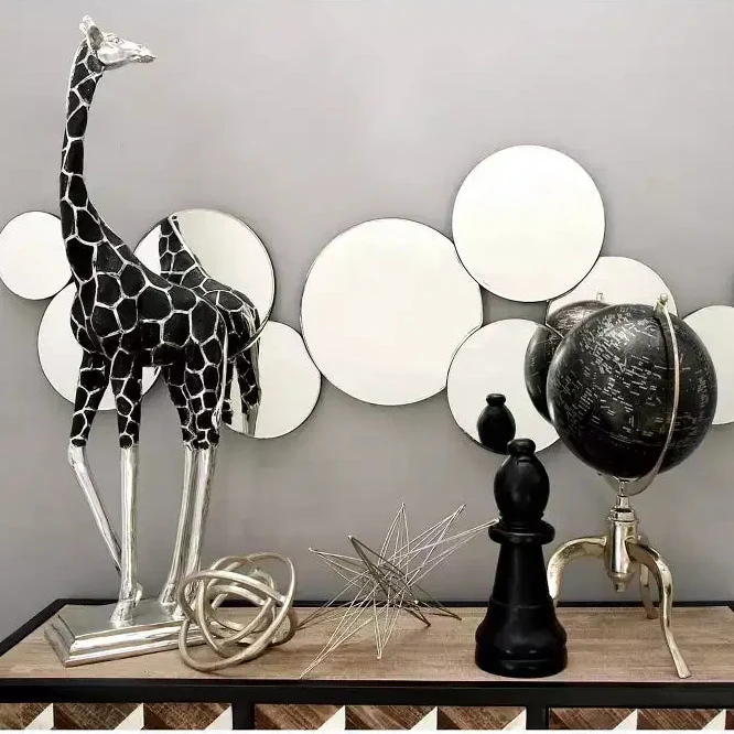 Silver Glass Bubble Cluster Wall Mirror