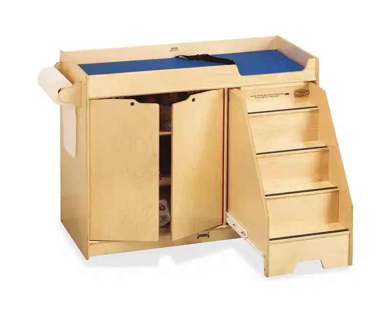Pull-out Stairs Changing Table 48 x 22.5 in Beige