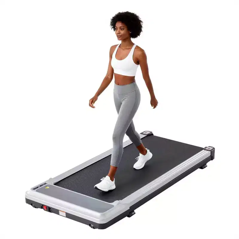 Okak Under Desk Treadmill with Quiet Operation, Walking Pad without Handle Bar, Speed-Adjustable Treadmill for Home, Office, Silver