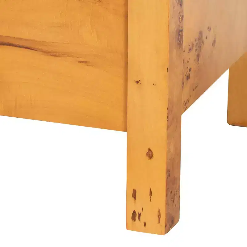 Wood 2-Drawer Nightstand Light Mappa Burl
