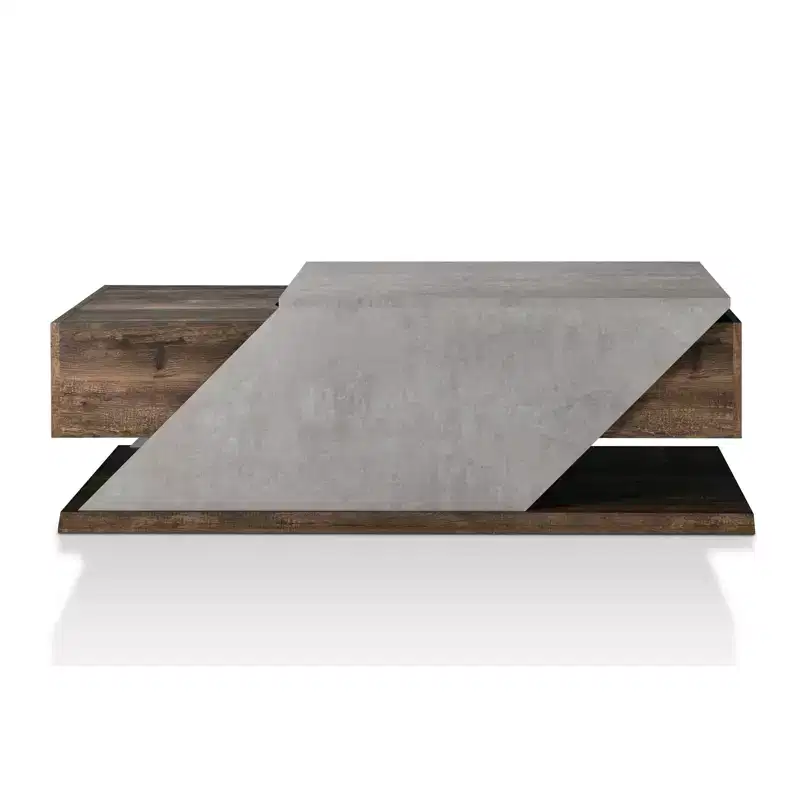 Antero Lift Top Coffee Table Reclaimed Oak: Industrial Style, Storage Compartment, MDF