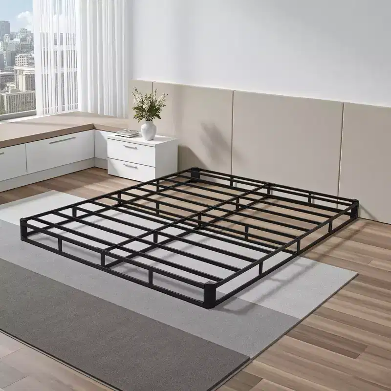 Black Queen Box Spring – Steel Frame, Washable Cover, Fits 1–2 Users