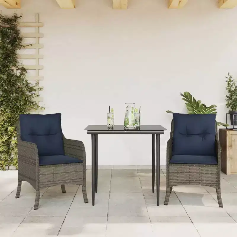 vidaXL Modern Rattan Patio Dining Set