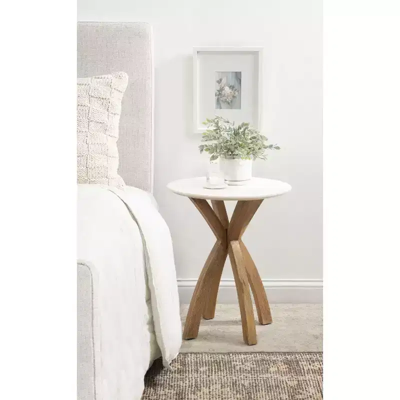 Kate and Laurel Soleyn Round Wood Side Table, 20x20x24, Natural