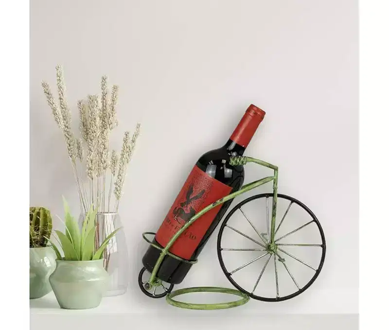 LIVEVIE Classic Vintage Bike Circus Style Wine Rack Holder Freestanding Wine Organizer Stand for Countertop or Tabletop, Perfect Home or Office
