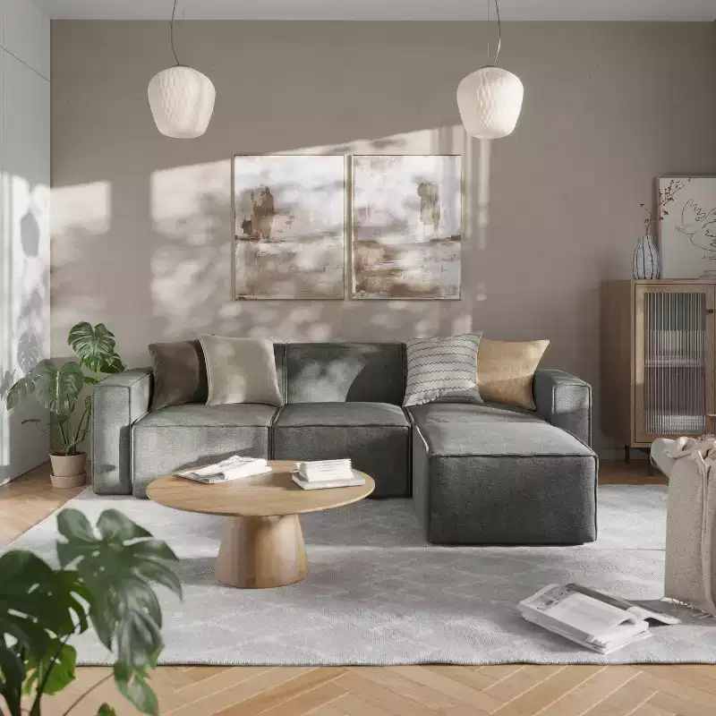 Flash Furniture Bridgetown Luxury Modular Sectional Sofa, Armless Center Seat