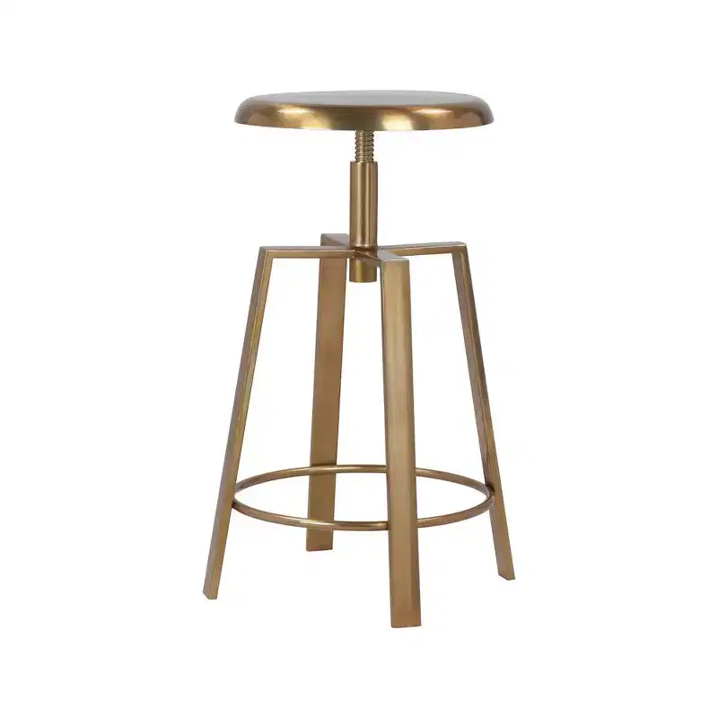 Gold Iron Adjustable Counter/Bar Stool