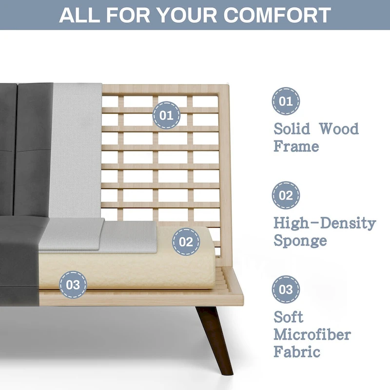 Futzca Futon Couch Sofa Bed, Small Sleeper Sofa Chair Loveseat