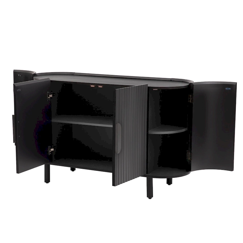 Merax Curved Design Light Luxury Sideboard with Adjustable Shelves