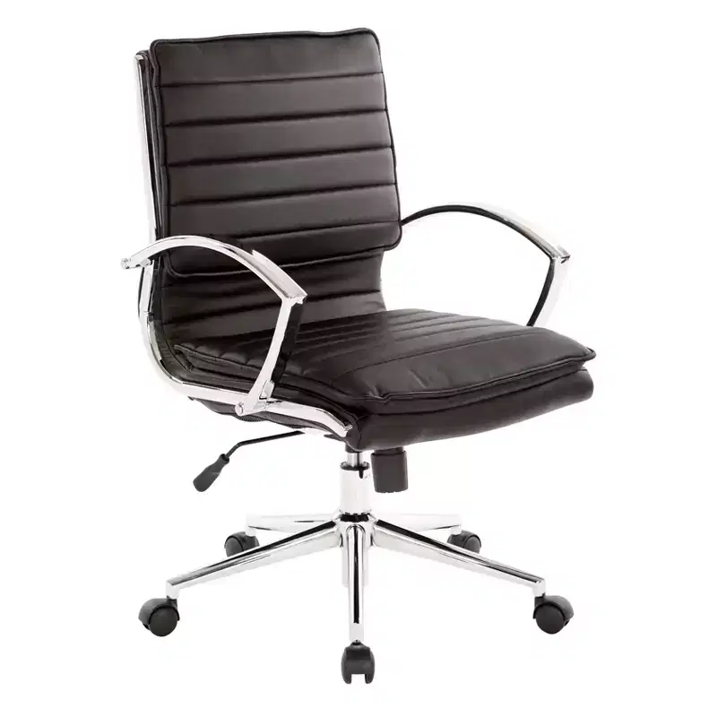 Mid Back Manager's Faux Leather Chair with Locking Tilt, Lumbar Support - OSP Home Furnishings