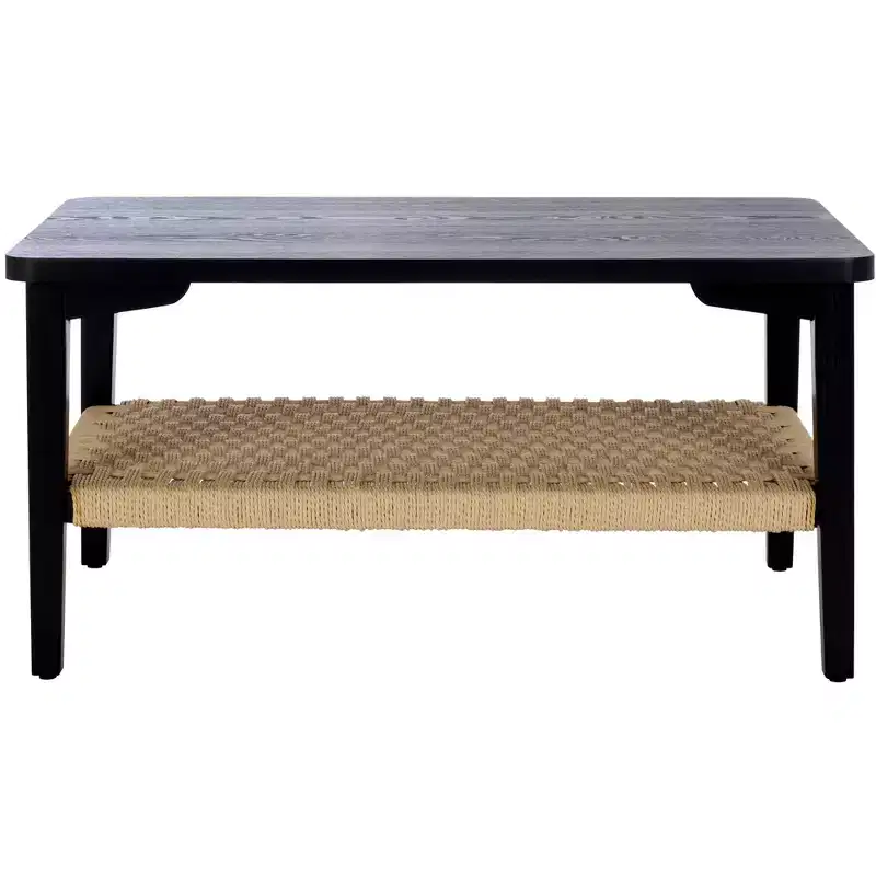 1-Shelf Coffee Table with Wood Veneer Top