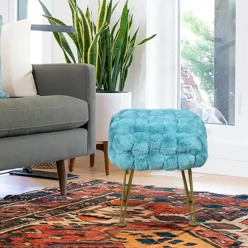 FoxFauxFur Pouf Stool