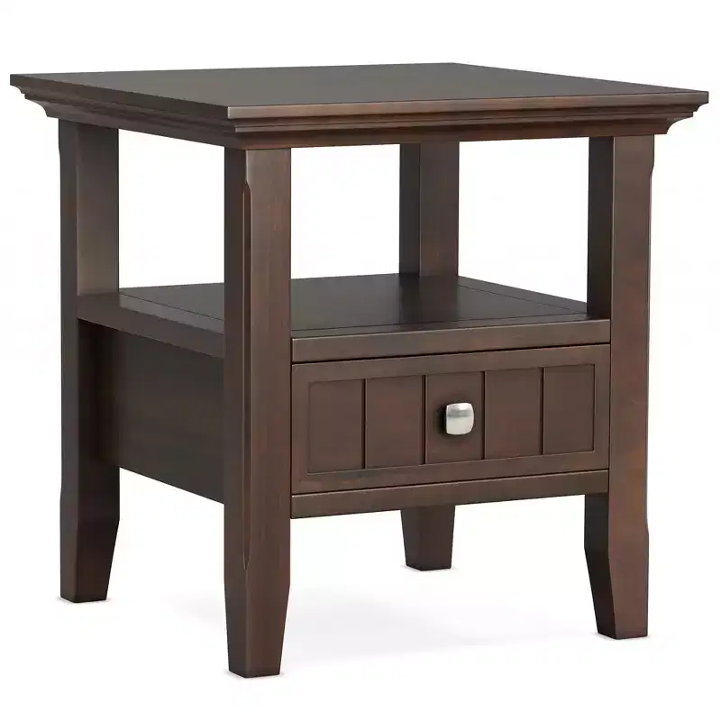 19 inch Wide Solid Wood Transitional End Table