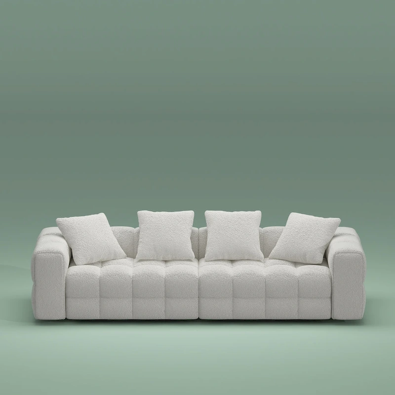 100.8 Teddy Velvet Sofa CouchModern Loveseat/Sofa/Couch with Armrest