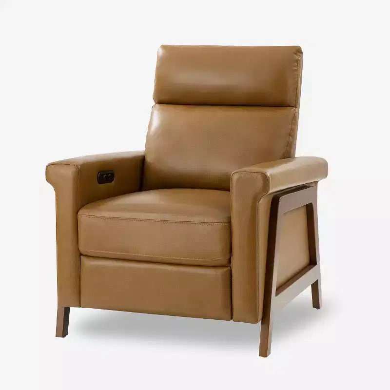 Camilo 32.75 Wide Genuine Leather Power Recliner| ART OF LIVING DESIGNS-CAMEL