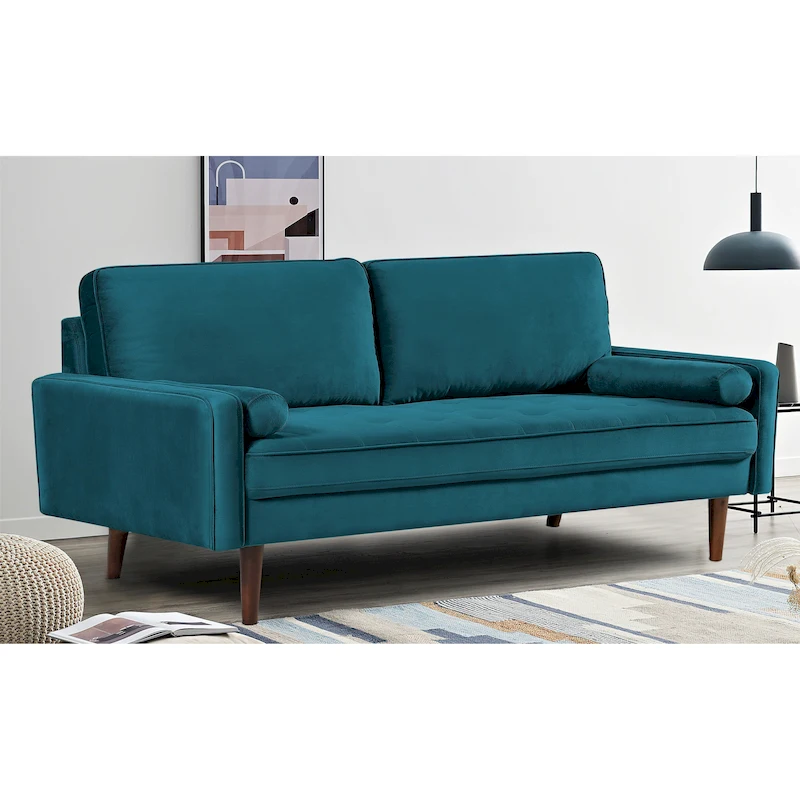 Monahan 70W Wood Frame Velvet Tufted Sofa