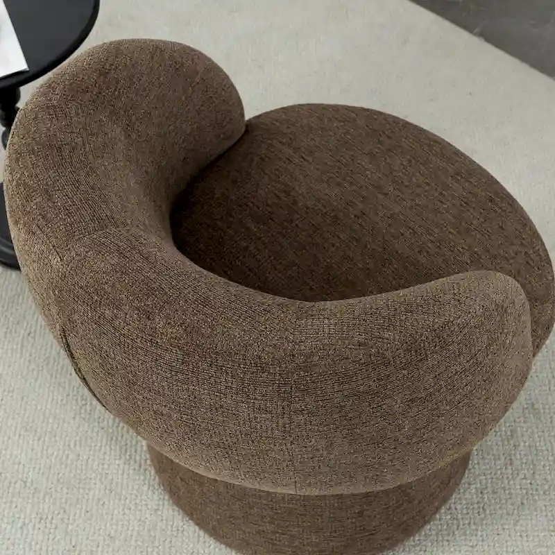 Set of1 Boucle Upholstered Modern Style Swivel Accent Chair