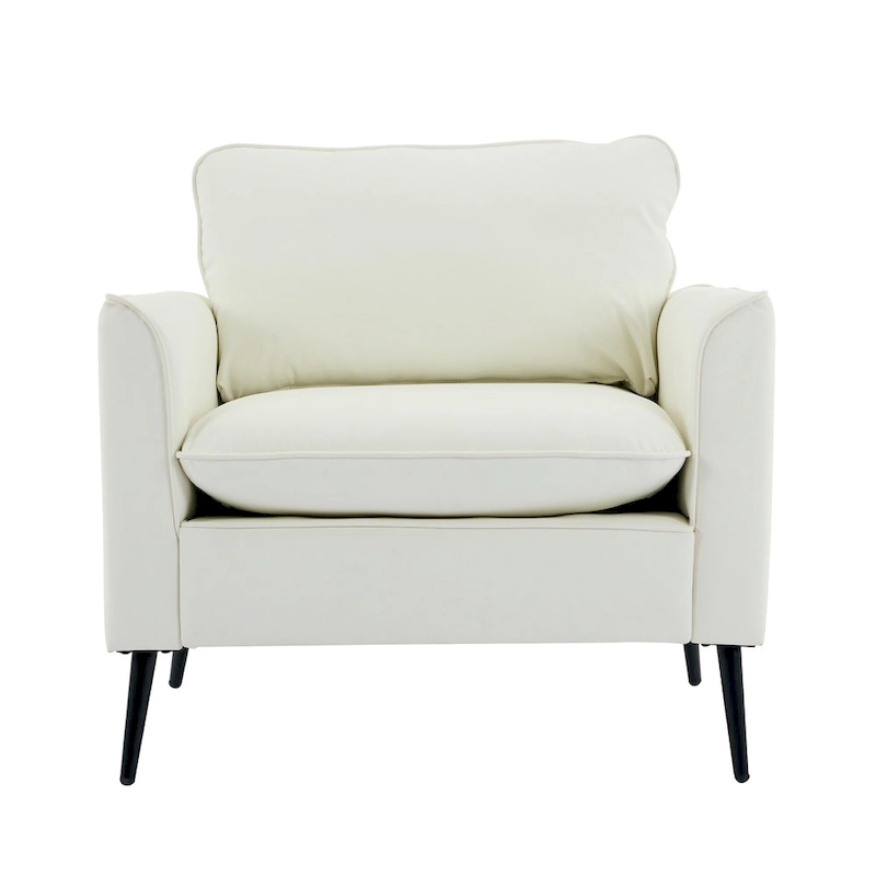 Cat paw leather upholstered sofa 1PC Cream White