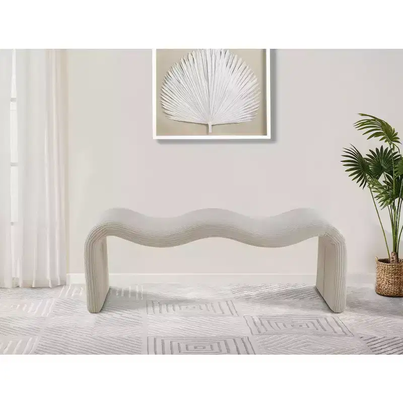 Meridian Furniture,Willow Corduroy Fabric Bench