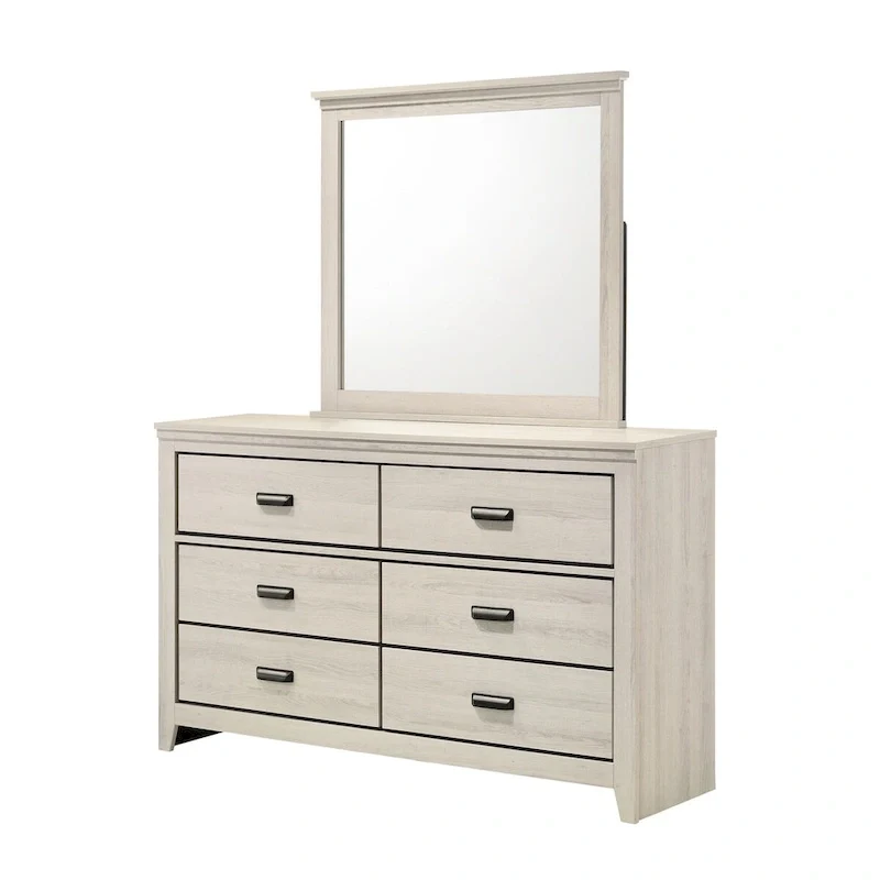 Edyth 4 Piece White LED Panel Bedroom Set