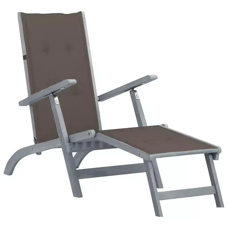 vidaXL Deck Chair Solid Acacia wood Standard Foldable Deck Chair